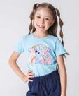 Camiseta Infantil Stitch Disney Tam 4 a 10 Azul-98094