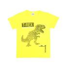 Camiseta Infantil T-Rex Super Dinossauro Serelepe Amarelo Neon