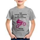 Camiseta Infantil Trilha com o titio (moto rosa) - Foca na Moda