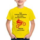 Camiseta Infantil Trilha com o vovô (moto rosa) - Foca na Moda