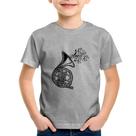 Camiseta Infantil Trompa Notas Musicais - Foca na Moda Camiseta Infantil Trompa Notas Musicais - Foca na Moda