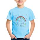 Camiseta Infantil Unicórnio Arco Íris - Foca na Moda