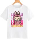 Camiseta Infantil Unissex 100% algodão Labubu Roxinho