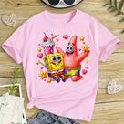 Camiseta Infantil Unissex Estampa Personagem Bob Esponja