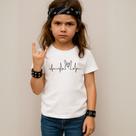 Camiseta Infantil Unissex Estampada Batidas Rock 032 Blusinha Gola Redonda Manga Curta 100% Algodão