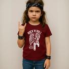 Camiseta Infantil Unissex Estampada Hard Music 036 Rock Despojada Manga Curta Gola Redonda