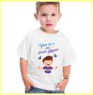 Camiseta Infantil Vem cá me DOWN abraço - Estampa Menino Síndrome de Down ZLprint