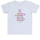 Camiseta Infantil Versiculo fofinho mas o justo vivera pela fé Camiseta Infantil Versiculo fofinho mas o justo vivera pela fé