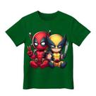 Camiseta Infantil wolverine e deadpool Camiseta Premium