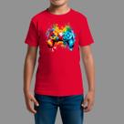 Camiseta Infatil Básica Masculina Streetwear Casual Confortável Manga Curta Gola Redonda Control Aqua
