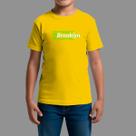 Camiseta Infatil Básica Masculina Streetwear Moda De Rua Gola Redonda Brooklin Green
