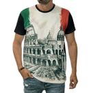 Camiseta Itália Bandeira Coliseu Fórum Romano País Cidade