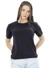 Camiseta Ixória Básica Feminina Gola Redonda Preta