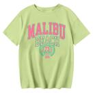 Camiseta Jinluth Cute Letter Graphic para meninas verde tamanho 140
