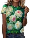 Camiseta Joo Merger Starry Night Art Painting feminina verde 4GG