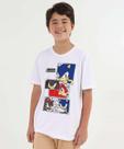 Camiseta Juvenil Estampa Sonic Tam 10 a 16 Off White-75164