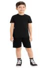 Camiseta Juvenil Teen Básica Preta Algodão Escolar Unissex