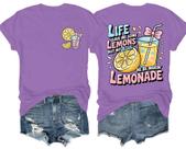 Camiseta KALRUP My Jesus Be Making Lemonade unissex roxa clara Camiseta KALRUP My Jesus Be Making Lemonade unissex roxa clara