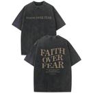 Camiseta KEEVICI Faith Over Fear para meninos preta de 13 a 14 anos