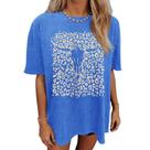 Camiseta Kelxia Western Cow Skull Acid Wash para mulheres