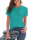 Camiseta KevaMolly Basic Teal para mulheres UPF 50+ de manga curta Camiseta KevaMolly Basic Teal para mulheres UPF 50+ de manga curta