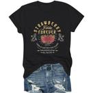 Camiseta KIEKIECOO Rock Band Vintage Strawberry para mulheres