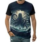 Camiseta Kraken Monstro Marinho Navios Mitologia Nórdica Camiseta Kraken Monstro Marinho Navios Mitologia Nórdica