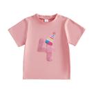 Camiseta Lamuusaa Toddler Baby Girl Birthday Number 1-6 rosa 4