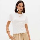 Camiseta Lança Perfume Baby Look Ve26 Off White Feminino