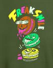 Camiseta Lavada 100% Algodão Estampa Frente Freak Smile Regular