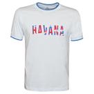 Camiseta Liga Retrô Havana Estampa Central Branco Camiseta Liga Retrô Havana Estampa Central Branco