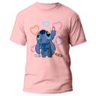Camiseta Lilo E Stitch Desenho Animado Blusa Stitch Rosa 3
