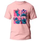 Camiseta Lilo E Stitch Desenho Animado Blusa Stitch Rosa 4