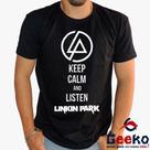 Camiseta Linkin Park 100% Algodão Keep Calm and Listen Linkin Park Rock Geeko