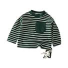 Camiseta Listrada De Manga Comprida Para Bebês, Meninos E Meninas, Casual, Solta, De Cor Sólida,