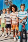 Camiseta listrada laranja -