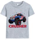 Camiseta Little Hand Toddler Boys Monster Truck American Flag 4 de julho de 5 a 6 anos