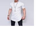 Camiseta Long LIne Barras Arredondadas Lisa Manga curta