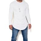 Camiseta Long Line Masculina Algodão Manga Longa Cores