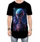 Camiseta Longline Alien ET Fumando Alienígena 3