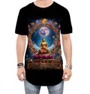 Camiseta Longline Buda Universo Lótus Imortalidade 4 Camiseta Longline Buda Universo Lótus Imortalidade 4