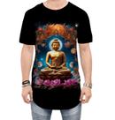 Camiseta Longline Buda Universo Lótus Imortalidade 9 Camiseta Longline Buda Universo Lótus Imortalidade 9