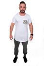 Camiseta Longline confort Kruger's Concept Bolso False 01 - Masculino - G - Branco