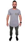 Camiseta Longline confort Kruger's Concept Bolso False 01 - Masculino - G - Mescla