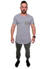 Camiseta Longline confort Kruger's Concept Bolso False 01 - Masculino - GG - Mescla