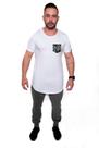 Camiseta Longline confort Kruger's Concept Bolso False 02 - Masculino - G - Branco