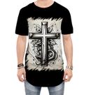 Camiseta Longline da Cruz de Jesus Igreja Fé 1