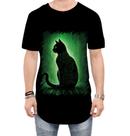 Camiseta Longline de Gato Oráculo Hacker Binário Mat 2