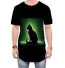 Camiseta Longline de Gato Oráculo Hacker Binário Mat 5 Camiseta Longline de Gato Oráculo Hacker Binário Mat 5