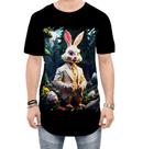 Camiseta Longline Do Coelhinho da Páscoa Polígonos 8 Camiseta Longline Do Coelhinho da Páscoa Polígonos 8
